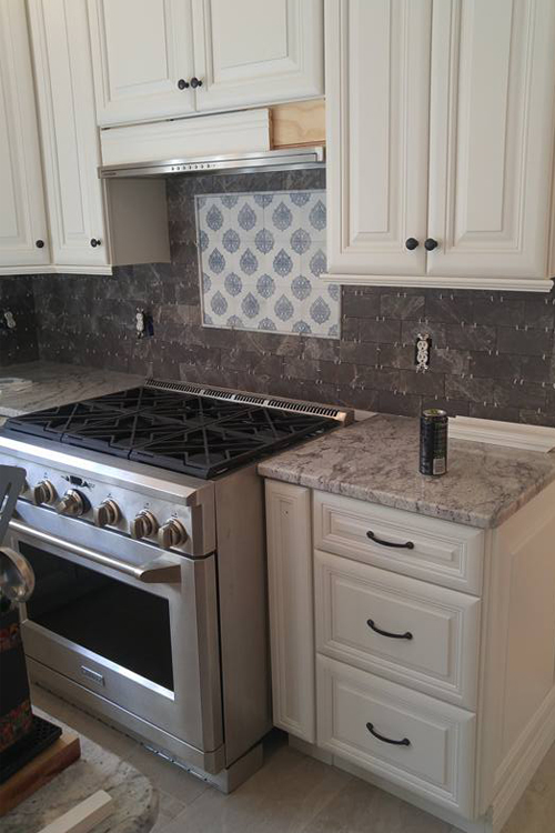 kitchen remodeling project with new cabinetry and granite countertop
